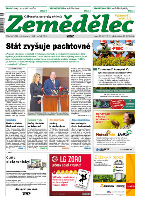Obálka titulu Zemědělec - vydanie č. 28/2024