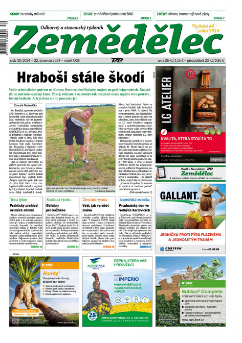 Obálka titulu Zemědělec - vydanie č. 30/2024