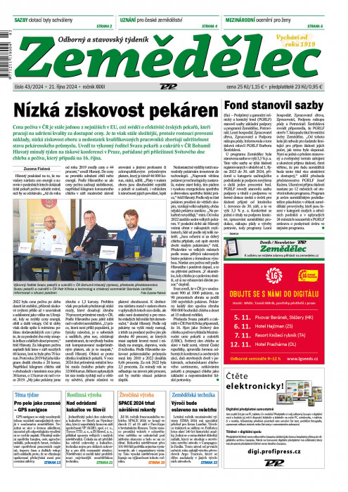 Obálka titulu Zemědělec - vydanie č. 43/2024