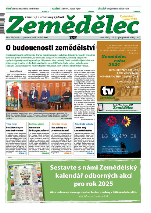 Obálka titulu Zemědělec - vydanie č. 49/2024