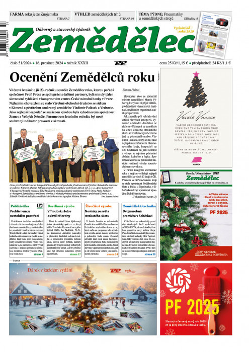 Obálka titulu Zemědělec - vydanie č. 51/2024