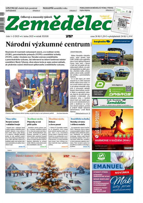 Obálka titulu Zemědělec - vydanie č. 1/2025