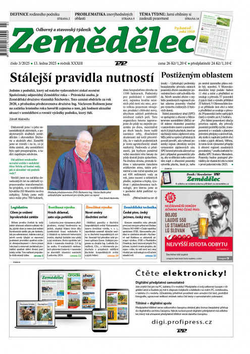Obálka titulu Zemědělec - vydanie č. 3/2025