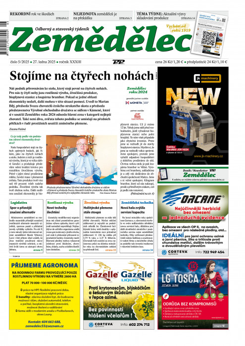 Obálka titulu Zemědělec - vydanie č. 5/2025