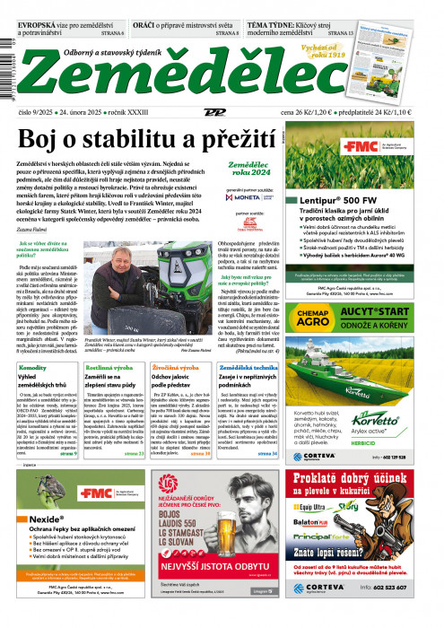 Obálka titulu Zemědělec - vydanie č. 9/2025