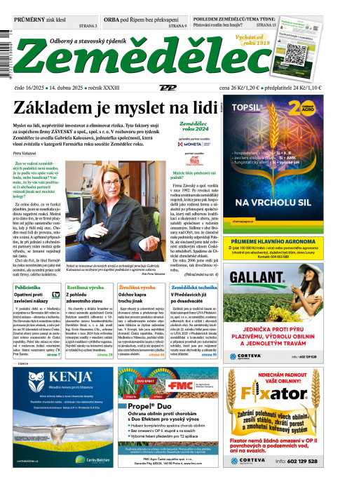 Obálka titulu Zemědělec - vydanie č. 16/2025
