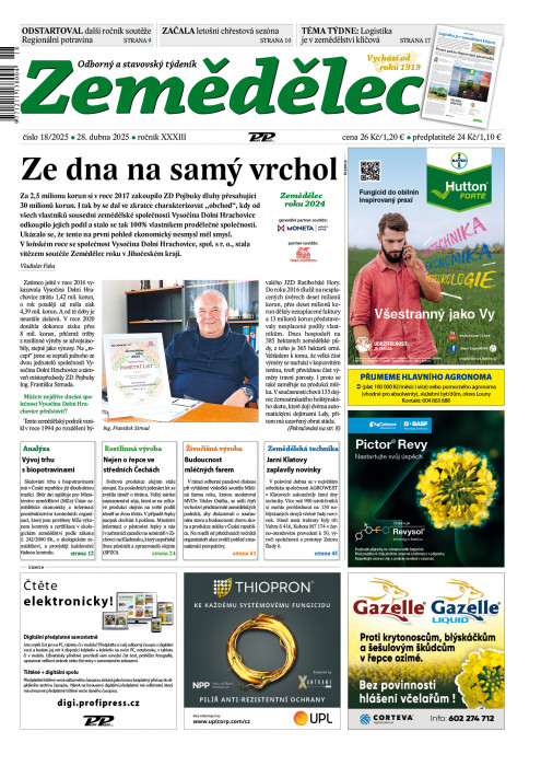 Obálka titulu Zemědělec - vydanie č. 18/2025