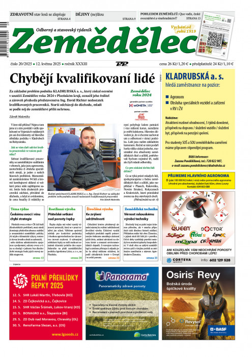 Obálka titulu Zemědělec - vydanie č. 20/2025