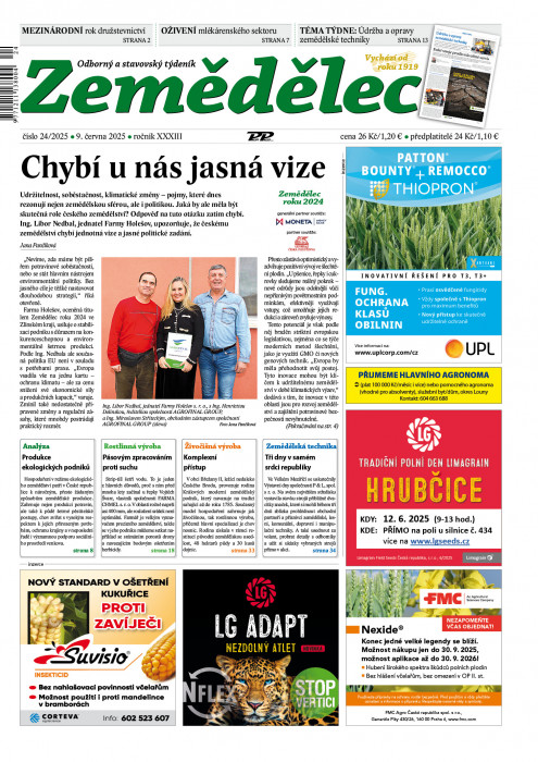 Obálka titulu Zemědělec - vydanie č. 24/2025