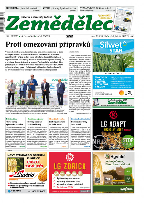 Obálka titulu Zemědělec - vydanie č. 25/2025