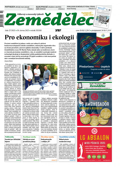 Obálka titulu Zemědělec - vydanie č. 27/2025