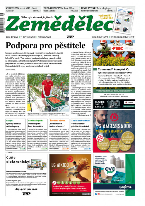 Obálka titulu Zemědělec - vydanie č. 28/2025