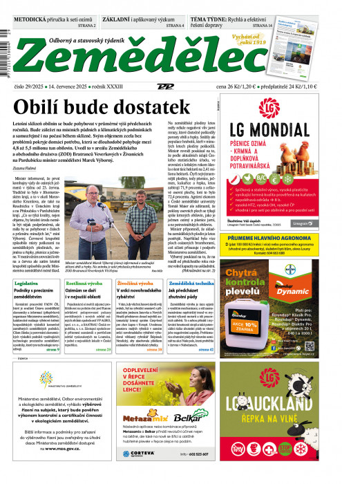 Obálka titulu Zemědělec - vydanie č. 29/2025