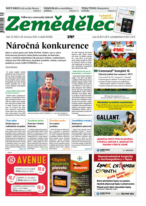 Obálka titulu Zemědělec - vydanie č. 31/2025