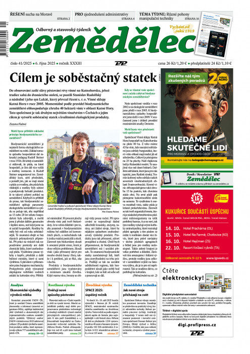 Obálka titulu Zemědělec - vydanie č. 41/2025