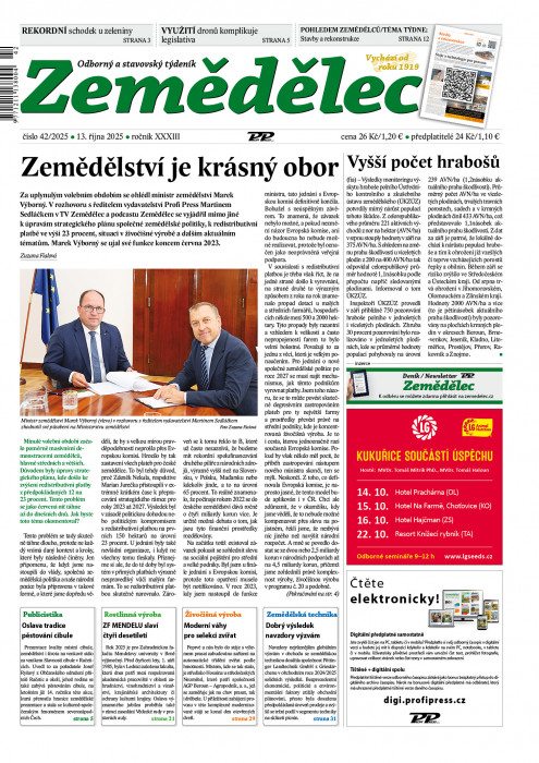 Obálka titulu Zemědělec - vydanie č. 42/2025