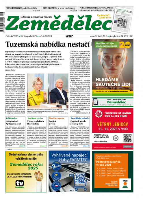 Obálka titulu Zemědělec - vydanie č.&nbsp;46/2025