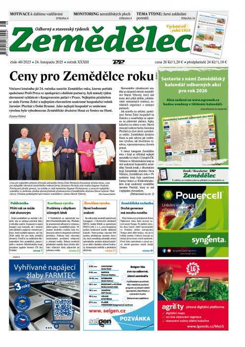 Obálka titulu Zemědělec - vydanie č.&nbsp;48/2025