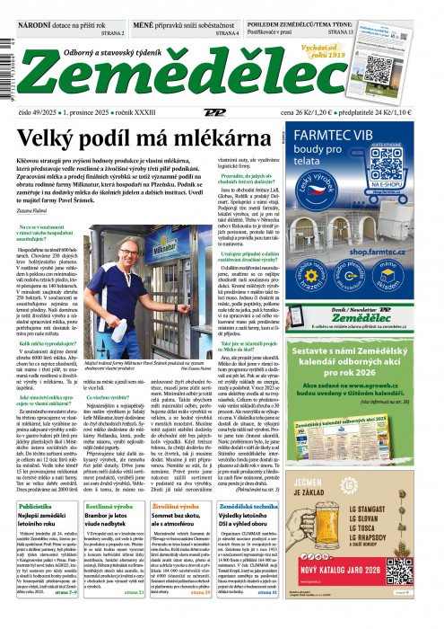 Obálka titulu Zemědělec - vydanie č.&nbsp;49/2025