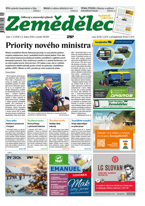 Obálka titulu zemedelec