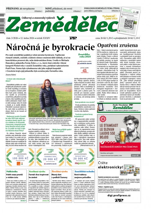 Obálka titulu Zemědělec - vydanie č.&nbsp;3/2026