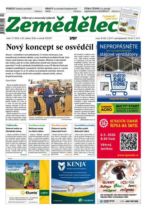 Obálka titulu Zemědělec - vydanie č.&nbsp;17/2026