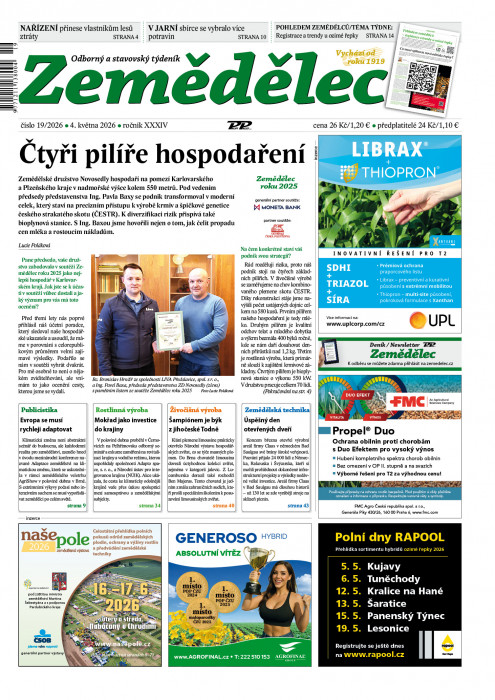 Obálka titulu Zemědělec - vydanie č.&nbsp;19/2026