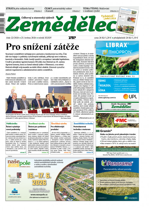 Obálka titulu Zemědělec - vydanie č.&nbsp;22/2026