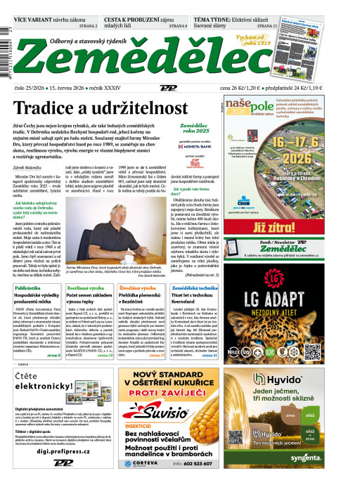 Obálka titulu Zemědělec - vydanie č.&nbsp;25/2026