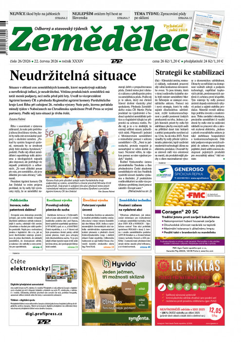 Obálka titulu Zemědělec - vydanie č.&nbsp;26/2026