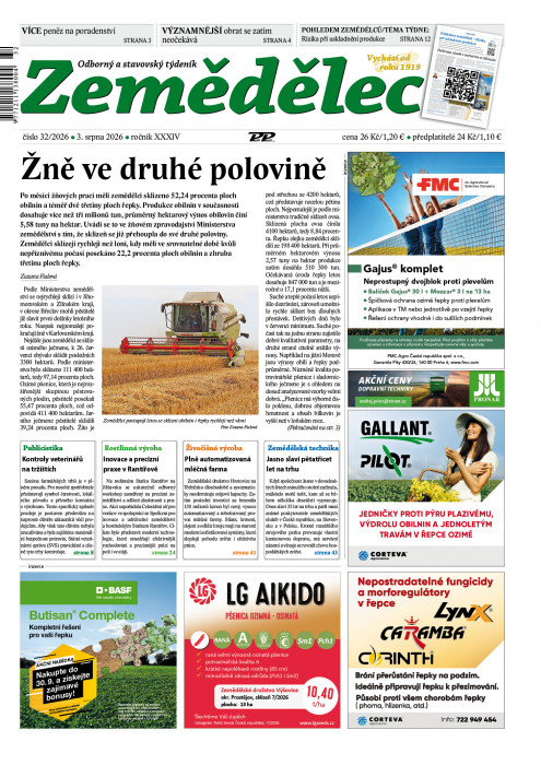 Obálka titulu Zemědělec - vydanie č.&nbsp;32/2026