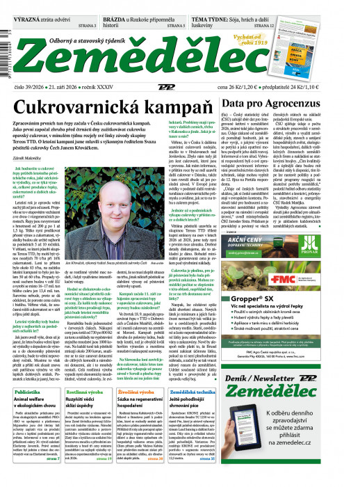 Obálka titulu Zemědělec - vydanie č.&nbsp;39/2026
